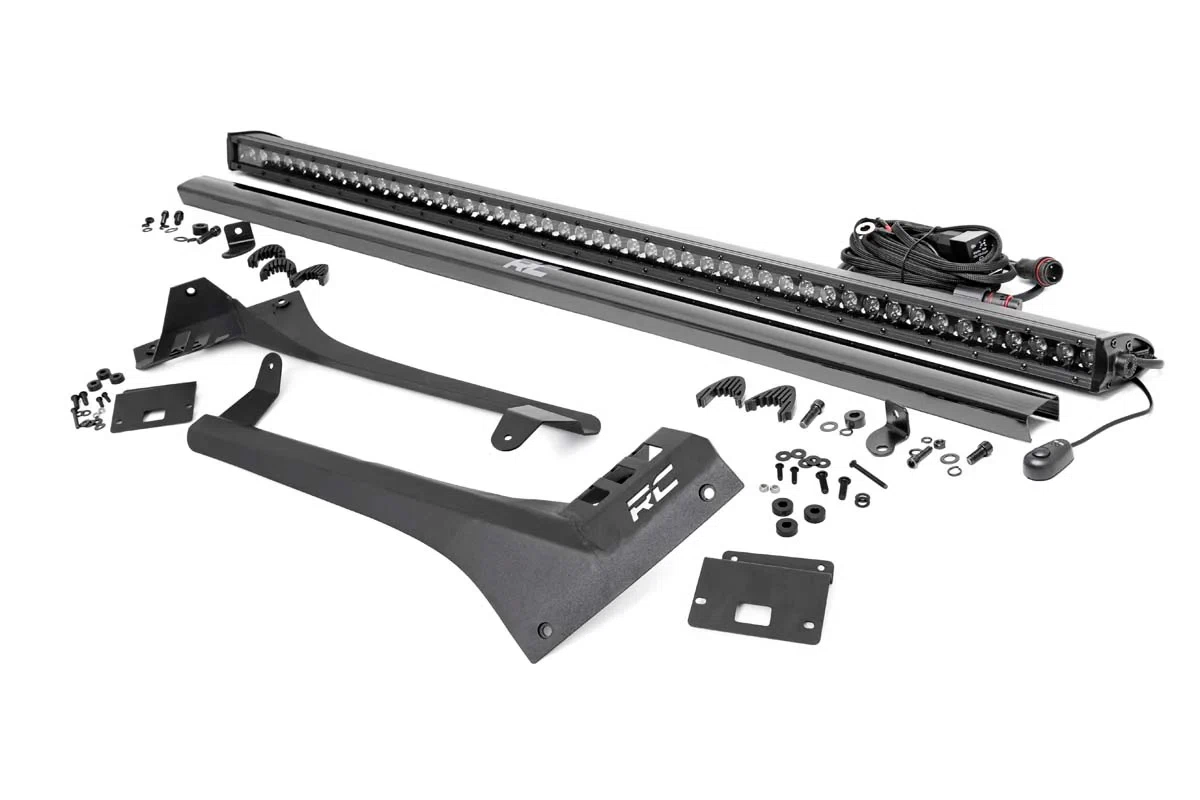 Fits Jeep GladiatorJT(18-24) LED Light Windshield Mount 50_ BLK Single Row 70065
